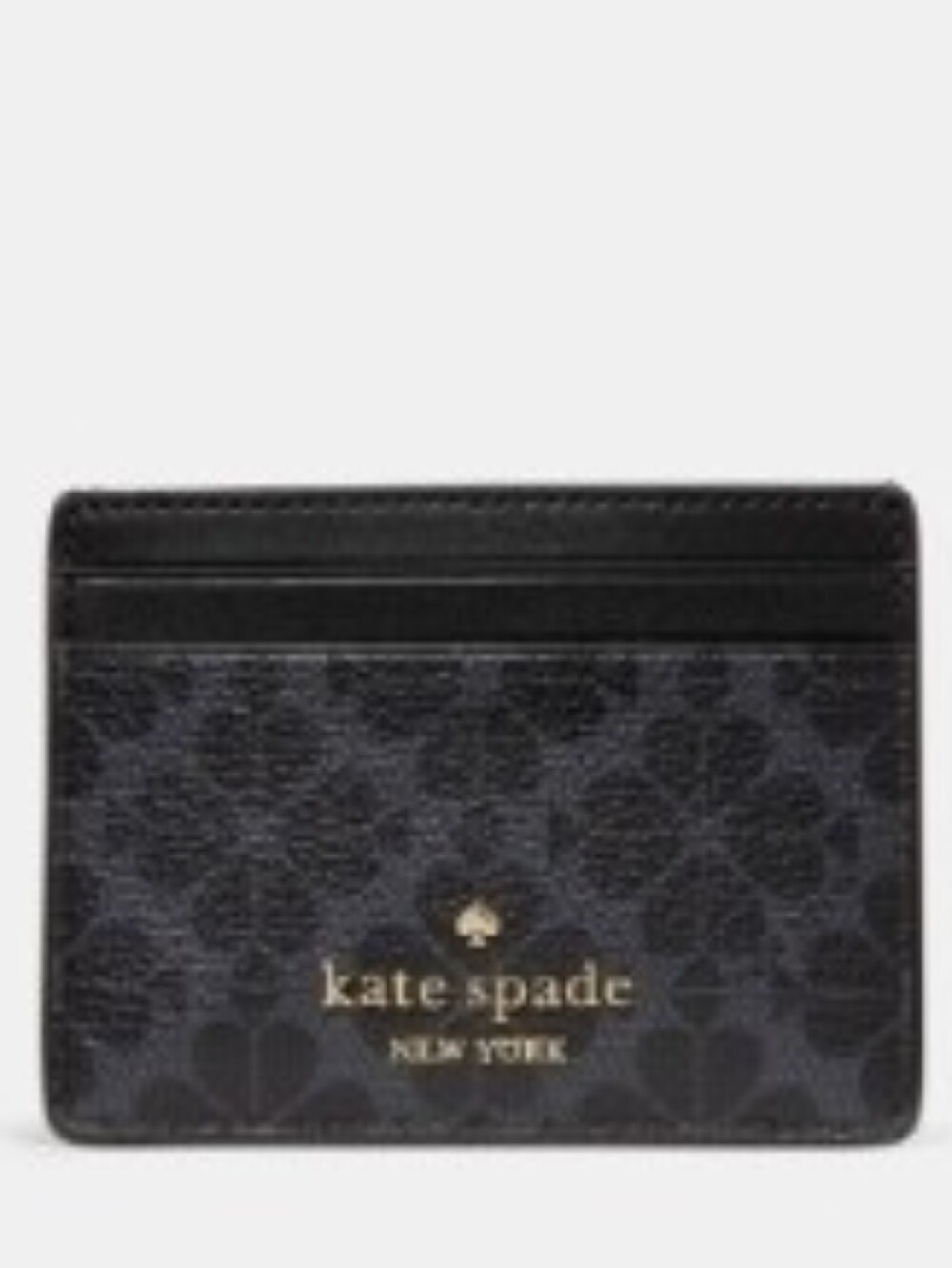 Kate Spade New York NWT Black Signature Cardholder, Flower Small Slim